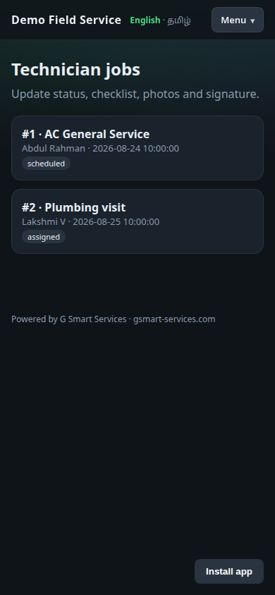 Technician app